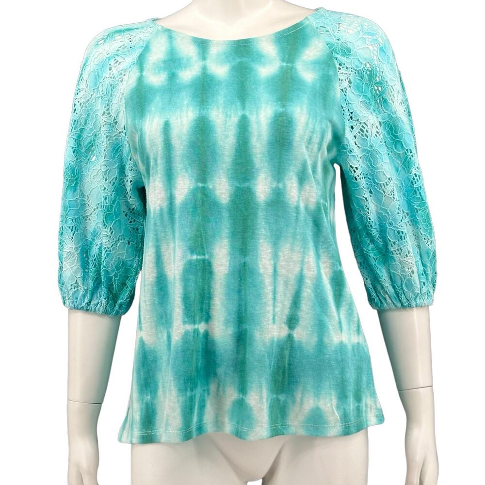 Kyra Anthropologie Top Womens Small Michaela Tie Dye Eyelet Lace Boho Beachy NWT